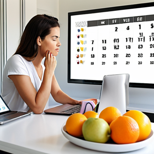 **

Prompt: A freelancer working at a laptop in a bright, modern home office.  A balanced schedule displayed on a nearby whiteboard showing time blocks for focused work, breaks, exercise, and family time. Healthy food visible nearby (fruit, water).  The overall feeling is organized and calm.

**